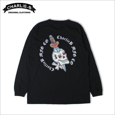 画像1:  CharlieB チャーリービー Skull Dagger L/S Tシャツ BLACK