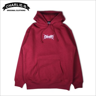 画像1: 【40％OFF】【送料無料】CharlieB チャーリービー DM Logo P/Oパーカー BURGUNDY