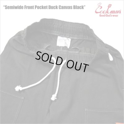 画像3: 【送料無料】COOKMAN クックマン Semiwide Chef パンツ Front Pocket Duck Canvas BLACK