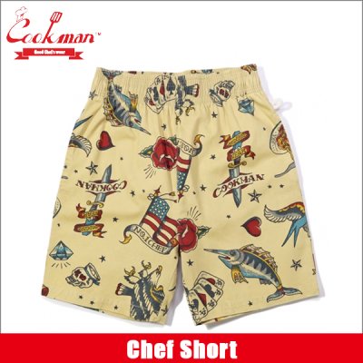 画像1: COOKMAN クックマン Chef ショーツ Old Tattoo BEIGE