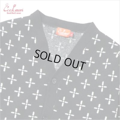画像4: 【送料無料】COOKMAN クックマン Knitted Cardigan Bandanna Cross BLACK
