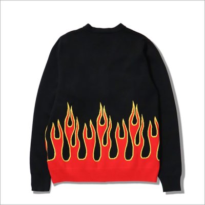 画像2: 【送料無料】COOKMAN クックマン Knitted Cardigan Flame BLACK