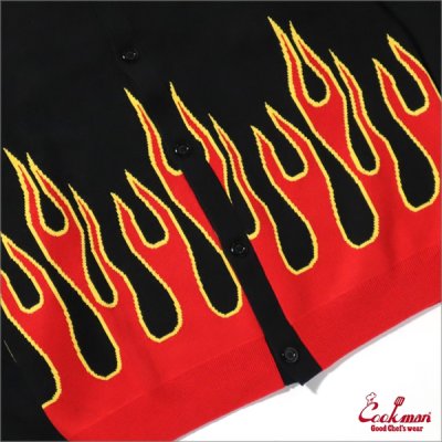 画像5: 【送料無料】COOKMAN クックマン Knitted Cardigan Flame BLACK
