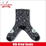COOKMAN クックマン Rib Crew Socks Black Leopard