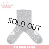 COOKMAN クックマン Rib Crew Socks Black Leopard