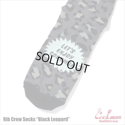 画像3: COOKMAN クックマン Rib Crew Socks Black Leopard