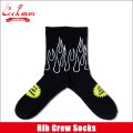 COOKMAN クックマン Rib Crew Socks Flame BLACK/BLACK