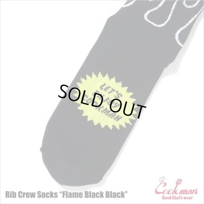 画像3: COOKMAN クックマン Rib Crew Socks Flame BLACK/BLACK