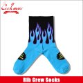 COOKMAN クックマン Rib Crew Socks Flame BLACK/BLUE