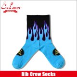 COOKMAN クックマン Rib Crew Socks Flame BLACK/BLUE