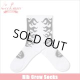 COOKMAN クックマン Rib Crew Socks Afterburner WHITE/BLACK