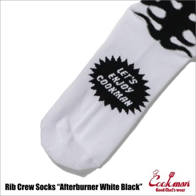 画像3: COOKMAN クックマン Rib Crew Socks Afterburner WHITE/BLACK