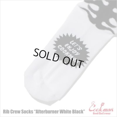 画像3: COOKMAN クックマン Rib Crew Socks Afterburner WHITE/BLACK
