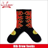 COOKMAN クックマン Rib Crew Socks Afterburner BLACK/RED