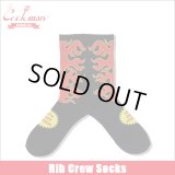 COOKMAN クックマン Rib Crew Socks Afterburner BLACK/RED
