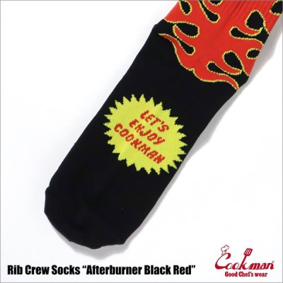画像3: COOKMAN クックマン Rib Crew Socks Afterburner BLACK/RED