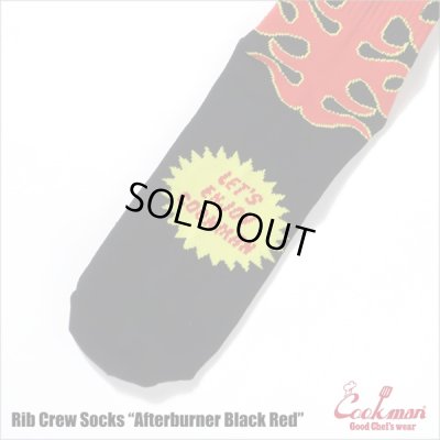 画像3: COOKMAN クックマン Rib Crew Socks Afterburner BLACK/RED