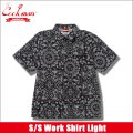 【送料無料】COOKMAN クックマン S/Sワークシャツ Light Paisley BLACK