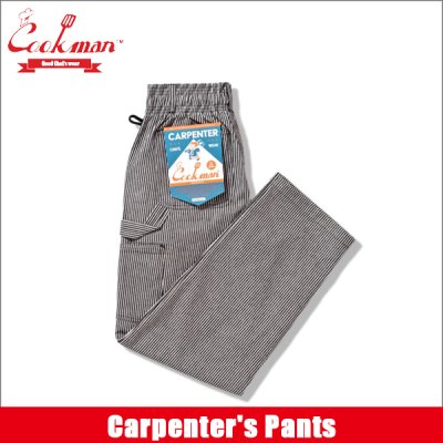 画像1: 【送料無料】COOKMAN クックマン Carpenter's パンツ Hickory BLACK