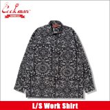 【送料無料】COOKMAN クックマン L/Sワークシャツ Paisley BLACK