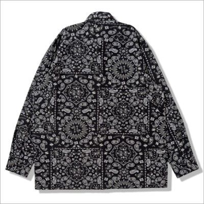 画像2: 【送料無料】COOKMAN クックマン L/Sワークシャツ Paisley BLACK