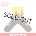 COOKMAN クックマン Rib Crew Socks Flame Black Yellow