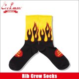 COOKMAN クックマン Rib Crew Socks Flame Black Yellow