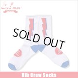 COOKMAN クックマン Rib Crew Socks Lightning White
