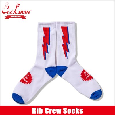 画像1: COOKMAN クックマン Rib Crew Socks Lightning White