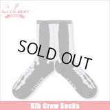 COOKMAN クックマン Rib Crew Socks Bone Black