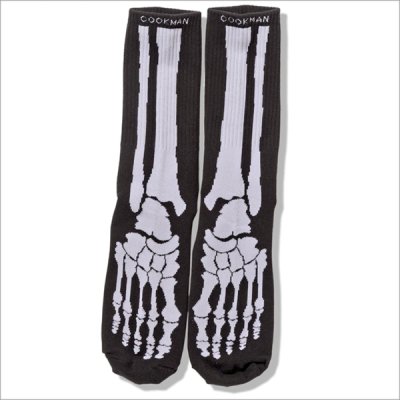 画像3: COOKMAN クックマン Rib Crew Socks Bone Black