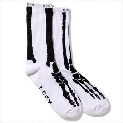 画像2: COOKMAN クックマン Rib Crew Socks Bone White