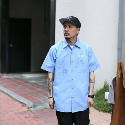 画像3: 【50%OFF】CAPTAIN STREET O.L.O.C S/Sワークシャツ L.BLUE キャプテンストリート