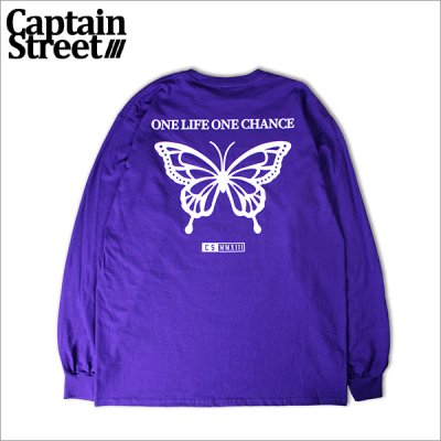 画像1: CAPTAIN STREET Butterfly L/S Tシャツ PURPLE キャプテンストリート