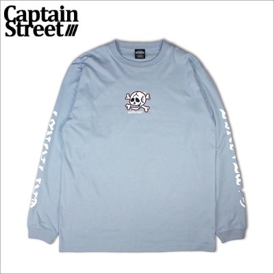 画像1: 【20％OFF】CAPTAIN STREET Skull L/S Tシャツ ACID BLUE キャプテンストリート