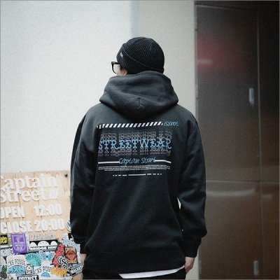画像3: 【送料無料】CAPTAIN STREET isxnot コラボパーカー BLACK キャプテンストリート