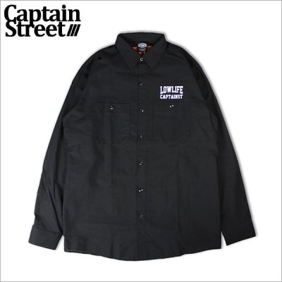 画像1: 【送料無料】CAPTAIN STREET LOW LIFE L/S ワークシャツ BLACK キャプテンストリート