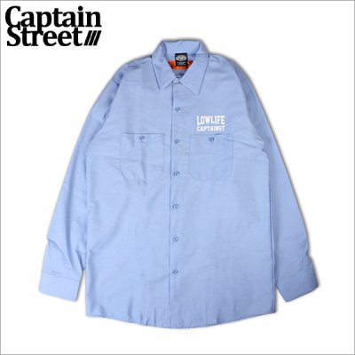 画像1: 【送料無料】CAPTAIN STREET LOW LIFE L/S ワークシャツ L.BLUE キャプテンストリート