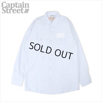 画像1: 【50％OFF】CAPTAIN STREET LOW LIFE L/S ワークシャツ L.BLUE キャプテンストリート