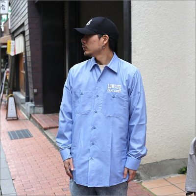 画像3: 【40％OFF】CAPTAIN STREET LOW LIFE L/S ワークシャツ L.BLUE キャプテンストリート