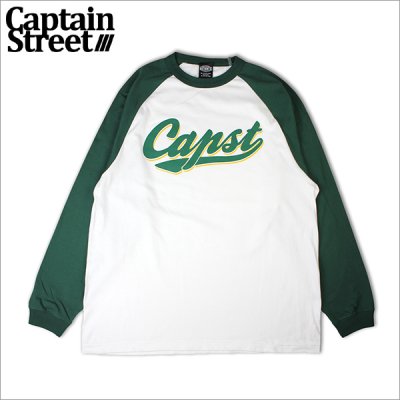 画像1: CAPTAIN STREET Script Raglan L/S Tシャツ GREEN キャプテンストリート