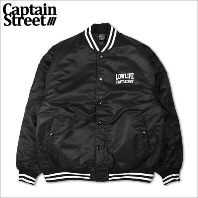 画像1: 【送料無料】CAPTAIN STREET LOW LIFE STADIUM JKT BLACK キャプテンストリート