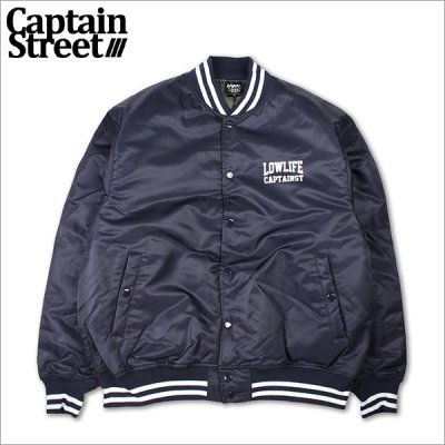 画像1: 【送料無料】CAPTAIN STREET LOW LIFE STADIUM JKT NAVY キャプテンストリート