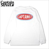 CAPTAIN STREET Oval Logo L/S Tシャツ WHITE キャプテンストリート