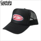 CAPTAIN STREET Oval Logo メッシュキャップ BLACK キャプテンストリート