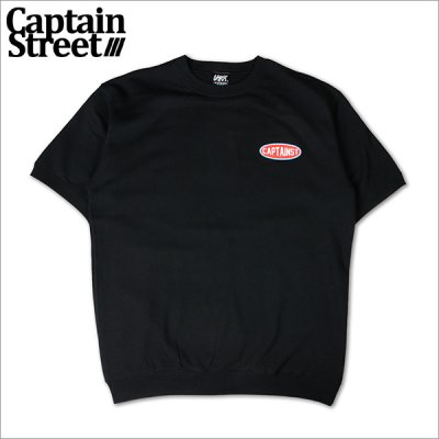 画像1: 【送料無料】CAPTAIN STREET Oval Logo スウェットTシャツ BLACK キャプテンストリート