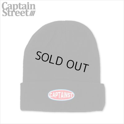 画像1: CAPTAIN STREET Oval Logo ニットキャップ BLACK キャプテンストリート