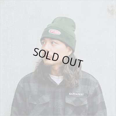 画像2: 【50％OFF】CAPTAIN STREET Oval Logo ニットキャップ GREEN キャプテンストリート