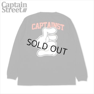 画像1: CAPTAIN STREET Hand Sign L/S Tシャツ BLACK キャプテンストリート