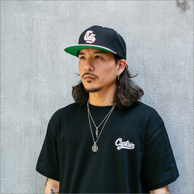 画像2: CAPTAIN STREET Old CS スナップバックキャップ BLACK キャプテンストリート